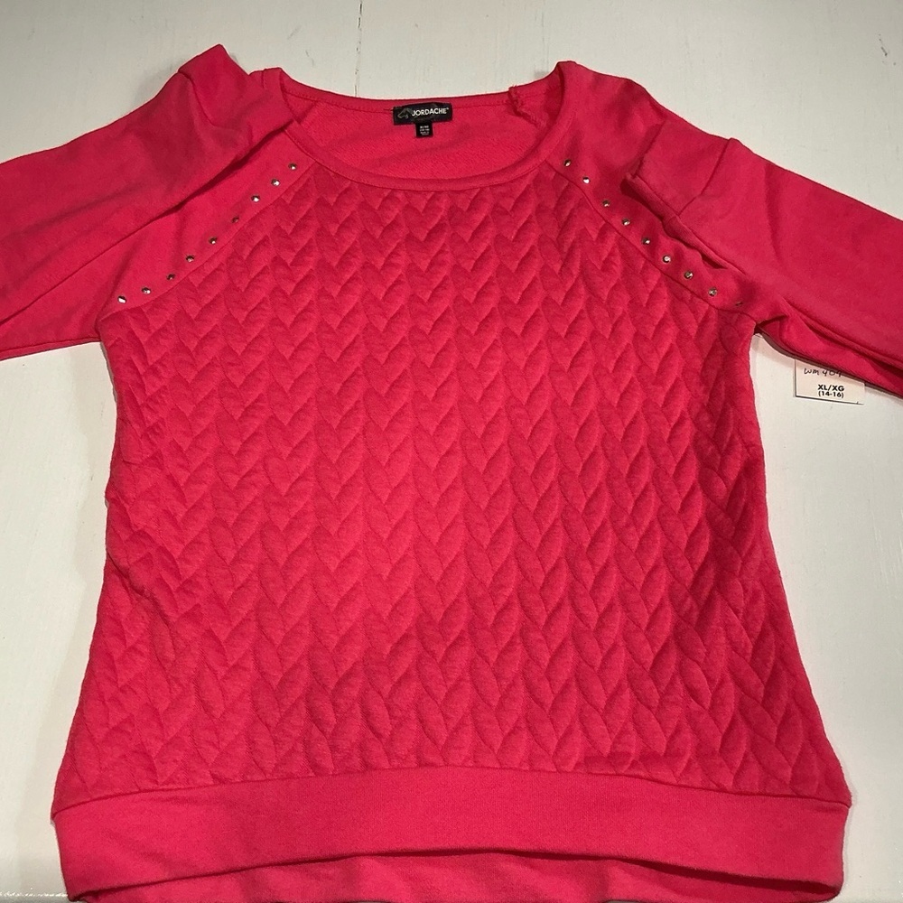 Jordache Fuchsia Quilted Kids Sweatshirt
